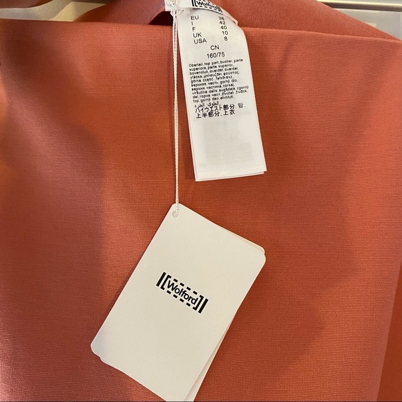 LAST CALL Wolford Asymmetric stretch skirt in mid coral - Picture 6 of 10